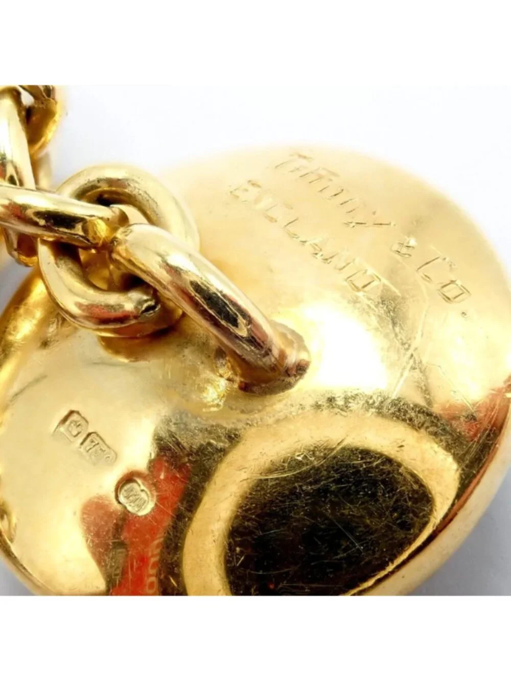 Vintage Tiffany & Co 18k Yellow Gold Essex Reverse Intaglio Field Mice Cufflinks